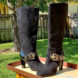 Antonio Melani knee high black suede boots